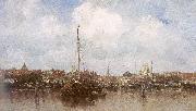 Maris, Jacob Dutch Town on the Edge of the Sea oil painting artist
